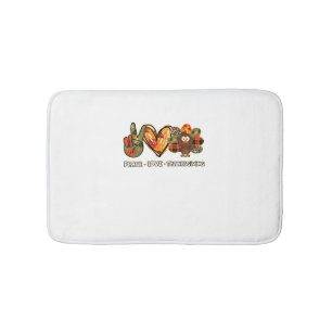 Peace love thanksgiving Gobble Turkey Thanksgiving Bath Mat