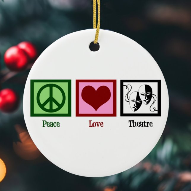 Peace Love Theatre Ceramic Tree Decoration (Creator Uploaded)