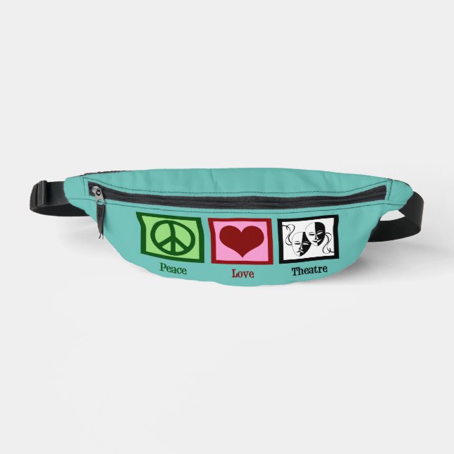 Peace Love Theatre Cute Teal Actor Bum Bags (Front)