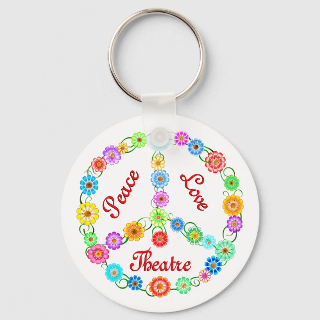 Peace Love Theatre Key Ring (Front)