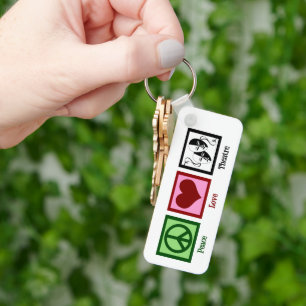 Peace Love Theatre Personalised Actor Gift Key Ring