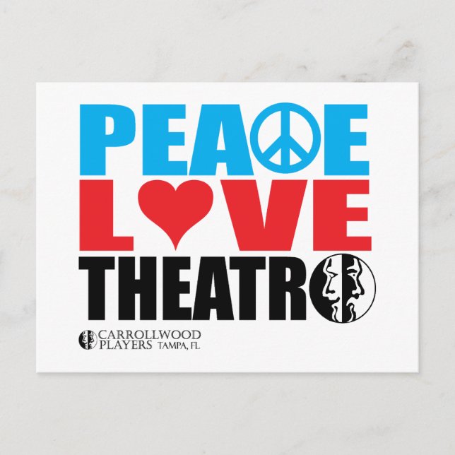 Peace Love Theatre Postcard (Front)