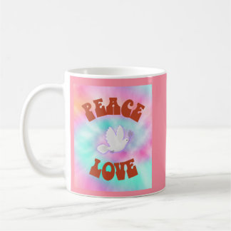 Peace Love Tie Dye Coffee Mug