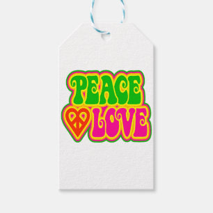 PEACE LOVE TIE DYE HIPPIE SYMBOL GIFT TAGS
