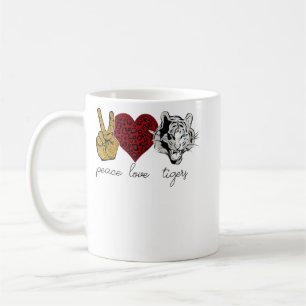 Peace Love Tiger Animal Face Tiger Lover Coffee Mug