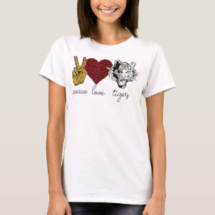 Peace Love Tiger Animal Face Tiger Lover T-Shirt