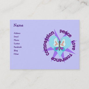Peace Love Tolerance Compassion Business Card