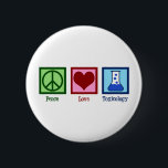 Peace Love Toxicology 6 Cm Round Badge<br><div class="desc">Peace Love Toxicology. A cool toxicologist gift for a scientist who works in a lab as a poison and poisoning expert. Support toxicity researchers with this cute design!</div>