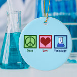 Peace Love Toxicology Ceramic Ornament<br><div class="desc">Peace Love Toxicology. A cool toxicologist gift for a scientist who works in a lab as a poison and poisoning expert. Support toxicity researchers with this cute design!</div>