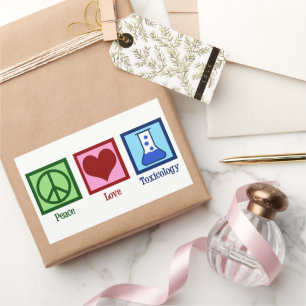 Peace Love Toxicology Cute Toxicologist Rectangular Sticker
