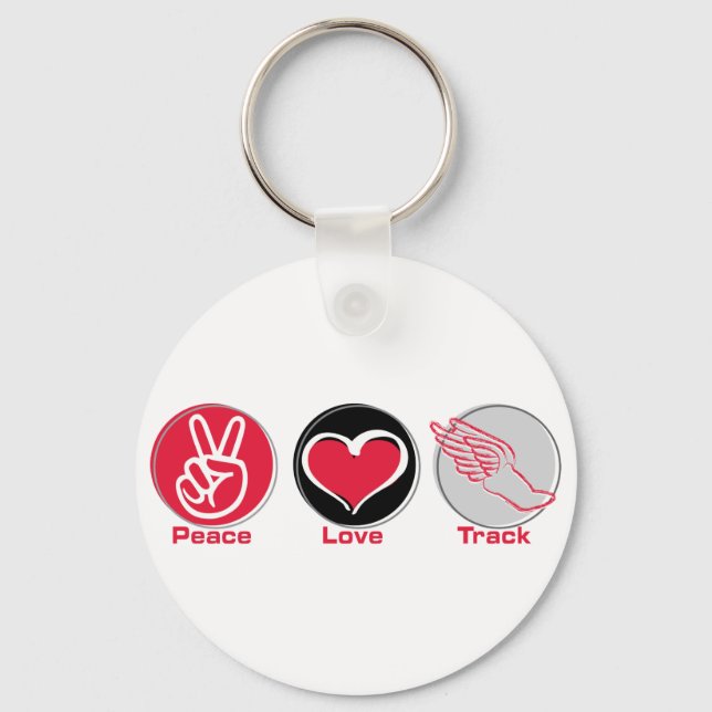 Peace Love Track Key Ring (Front)
