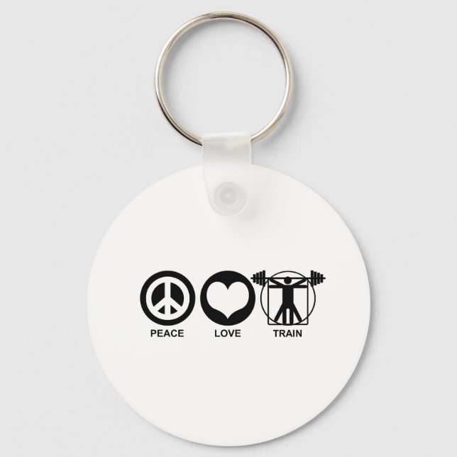 Peace Love Train Key Ring (Front)