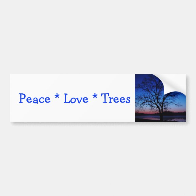 Peace Love Trees Bumper Sticker (Front)