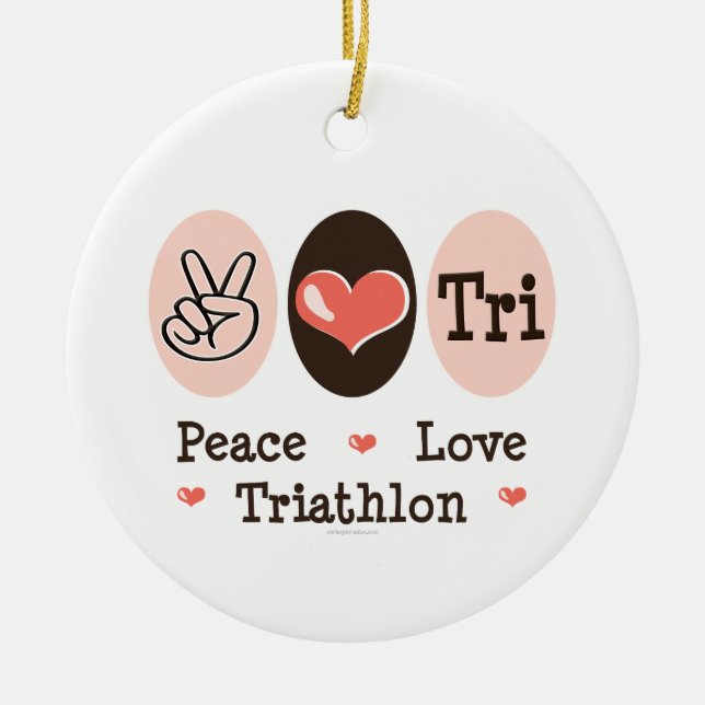 Peace Love Tri Ornament (Front)