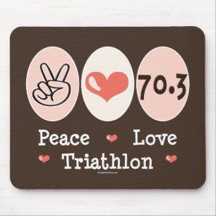 Peace Love Triathlon Mousepad