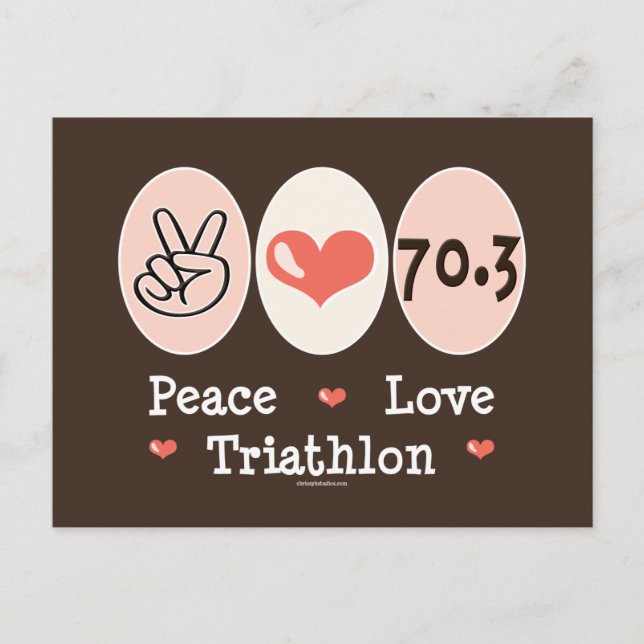 Peace Love Triathlon Postcard (Front)