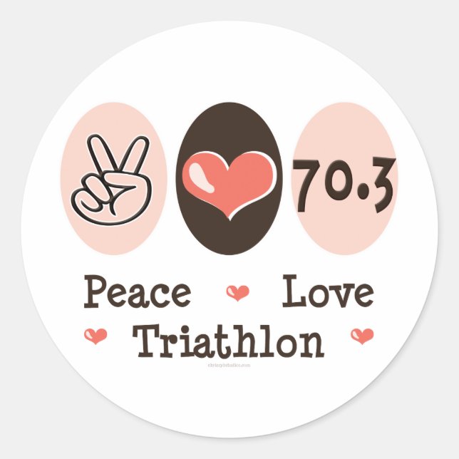 Peace Love Triathlon Stickers (Front)