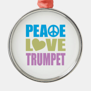 Peace Love Trumpet Metal Tree Decoration