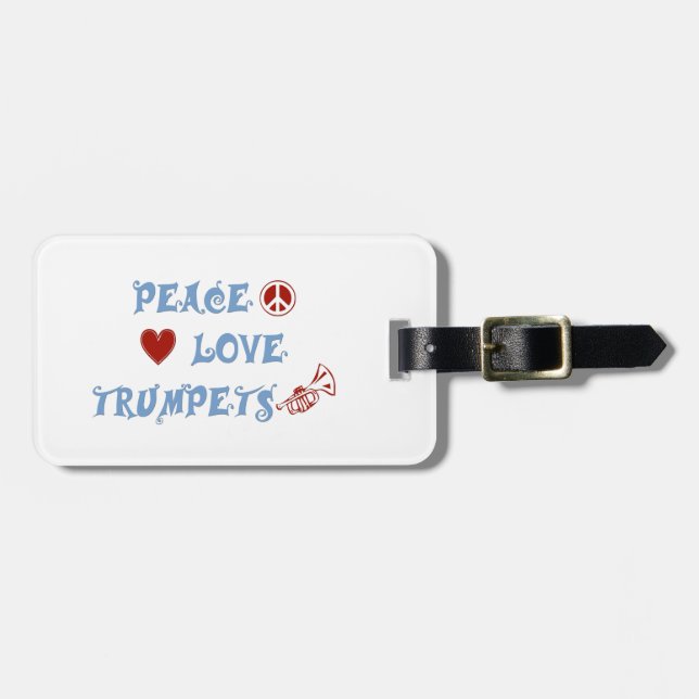 Peace Love Trumpets Luggage Tag (Front Horizontal)