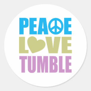 Peace Love Tumble Classic Round Sticker