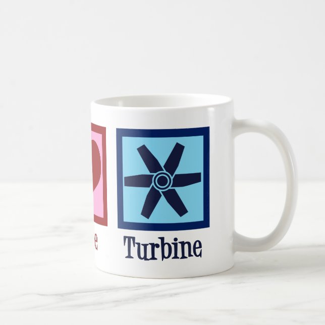 Peace Love Turbine Fan Coffee Mug (Right)