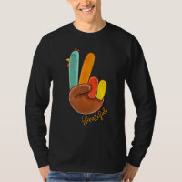 Peace Love Turkey Grateful Turkey Hand Sign Thanks