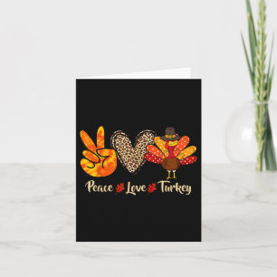 Peace Love Turkey Little Pilgrim Thanksgiving  Card