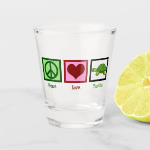 Peace Love Turtles Cute Turtle Shot Glass