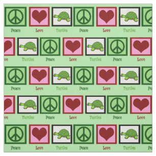 Peace Love Turtles Fabric