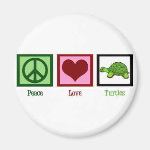Peace Love Turtles Magnet