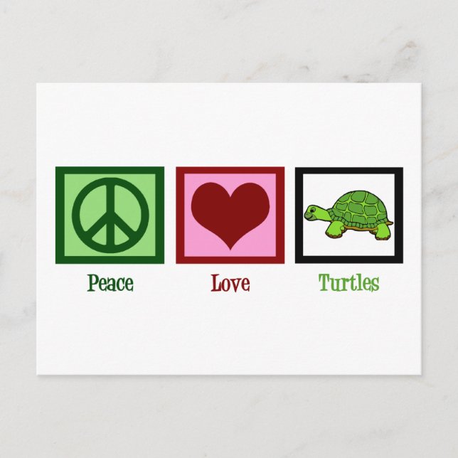 Peace Love Turtles Postcard (Front)