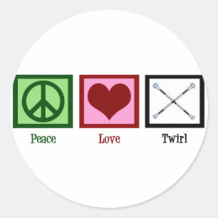 Peace Love Twirl Classic Round Sticker