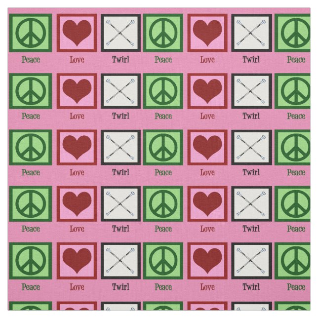 Peace Love Twirl Fabric (Swatch)