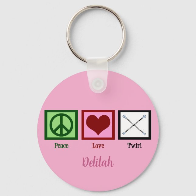 Peace Love Twirl Key Ring (Front)