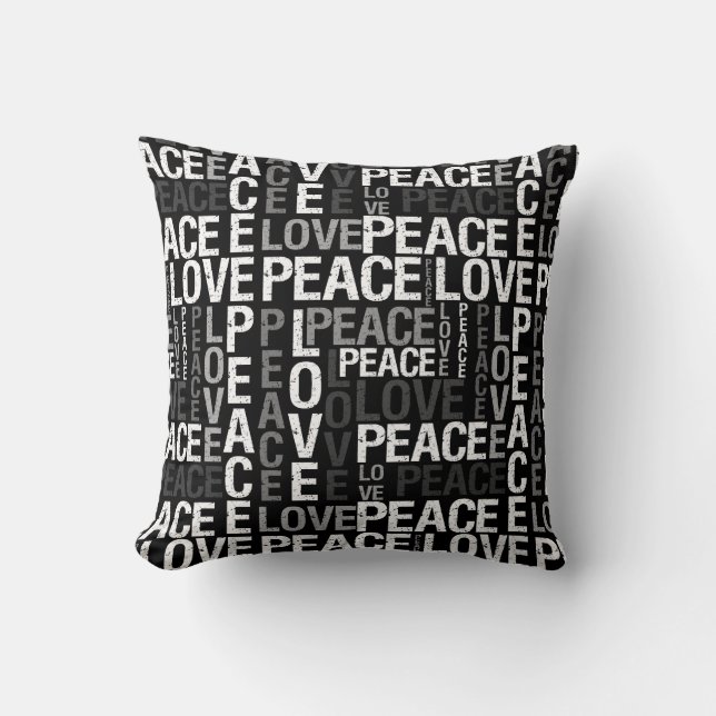 Peace Love Typography Cushion (Front)