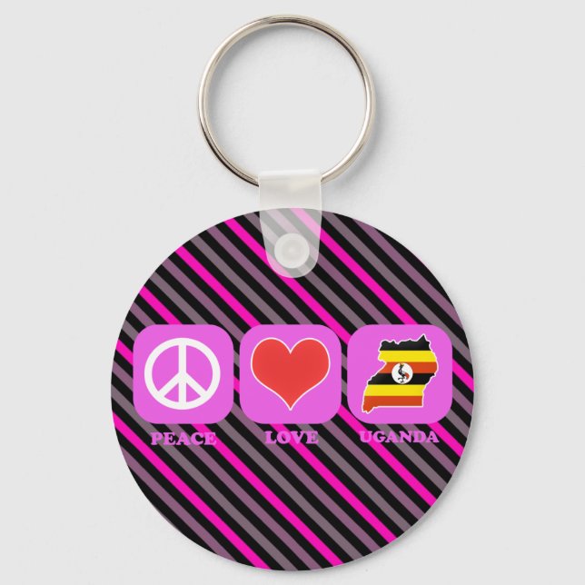 Peace Love Uganda Key Ring (Front)