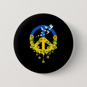 Peace Love Ukraine Dove Ukraine Sunflower Ukrainia 6 Cm Round Badge
