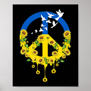 Peace Love Ukraine Dove Ukraine Sunflower Ukrainia Poster