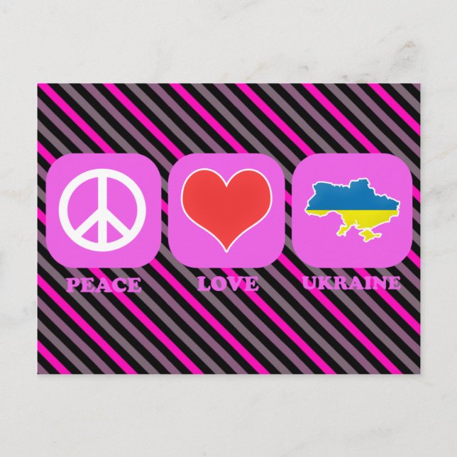 Peace Love Ukraine Postcard (Front)