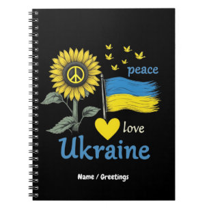 Peace Love Ukraine Sunflower Flag Stand with Pride Notebook