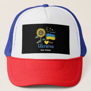 Peace Love Ukraine Sunflower Flag Stand with Pride Trucker Hat