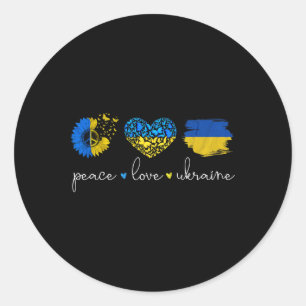 Peace Love Ukraine Ukrainian Flag Colors Ukraine S Classic Round Sticker