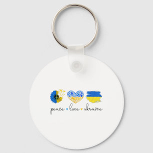 Peace Love Ukraine Ukrainian Flag Colors Ukraine S Key Ring
