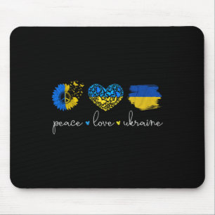 Peace Love Ukraine Ukrainian Flag Colors Ukraine S Mouse Pad