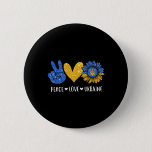 Peace Love Ukraine Ukrainian Flag Peace in Ukraine 6 Cm Round Badge