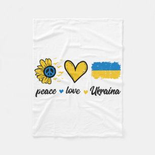 Peace Love Ukraine Vintage Ukrainian Groovy Women Fleece Blanket