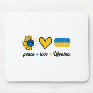Peace Love Ukraine Vintage Ukrainian Groovy Women Mouse Pad