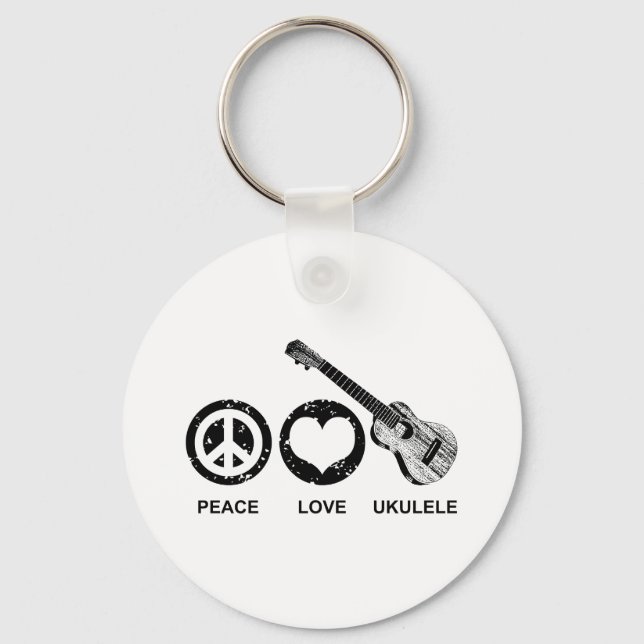 Peace Love Ukulele Key Ring (Front)