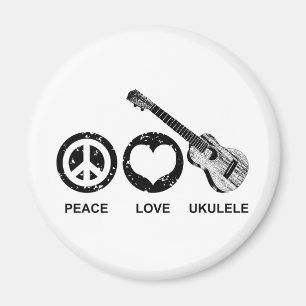 Peace Love Ukulele Magnet