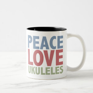 Peace Love Ukuleles Two-Tone Coffee Mug